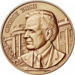 George H W Bush Presidential Bronze Medal One Five Sixteenths Obverse