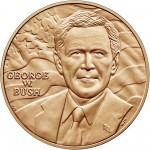 George W Bush Term 1 Presidential Bronze Medal One Five Sixteenths Inch Obverse