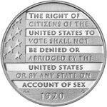 2020 Women's Suffrage Centennial Silver Medal Reverse